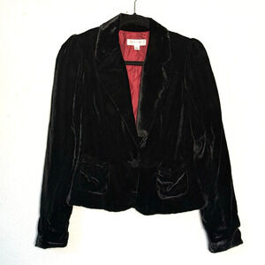 Isaac Mizrahi for Target Velour Jacket Size 8 Black Puffy Sleeves Holiday Party